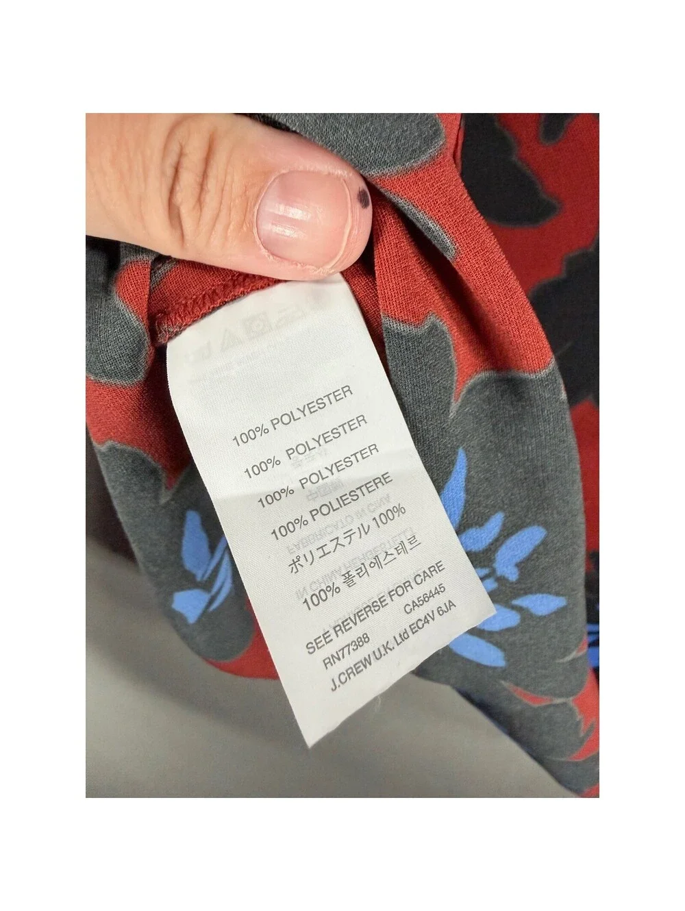 J.Crew Womens Red Black Blue Floral Keyhole Sleeveless Blouse Top Size 8